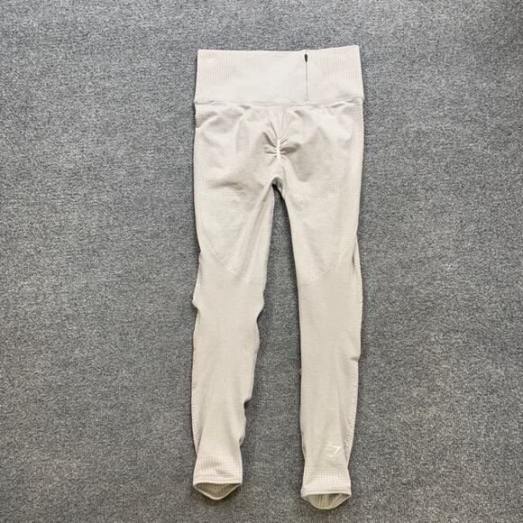 Gymshark Leggings Womens XS Shadow Contrast Rib Seamless Compression Zip Pocket - Picture 7 of 11